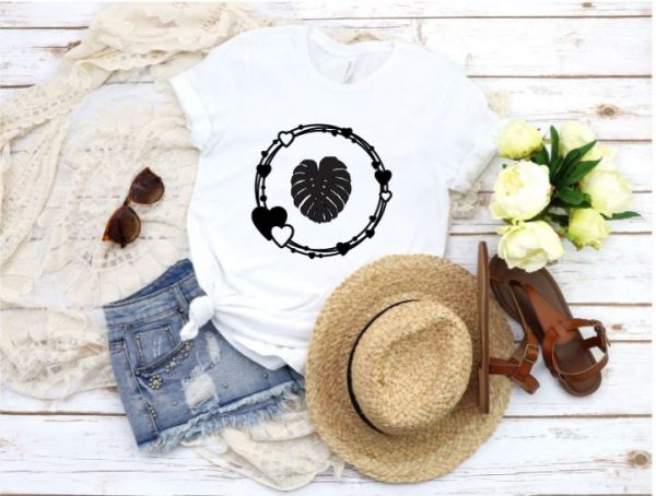 Monstera Circle of Love White Tee