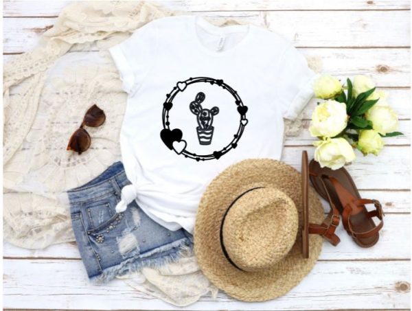 Cactus Circle of Love White Tee