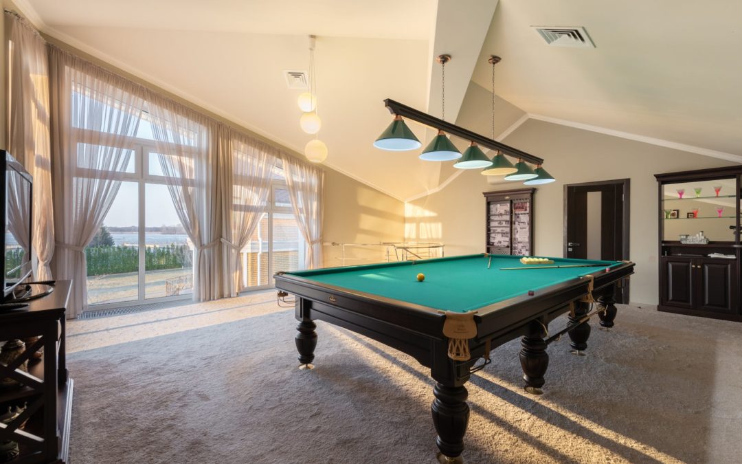 pool table in modern building