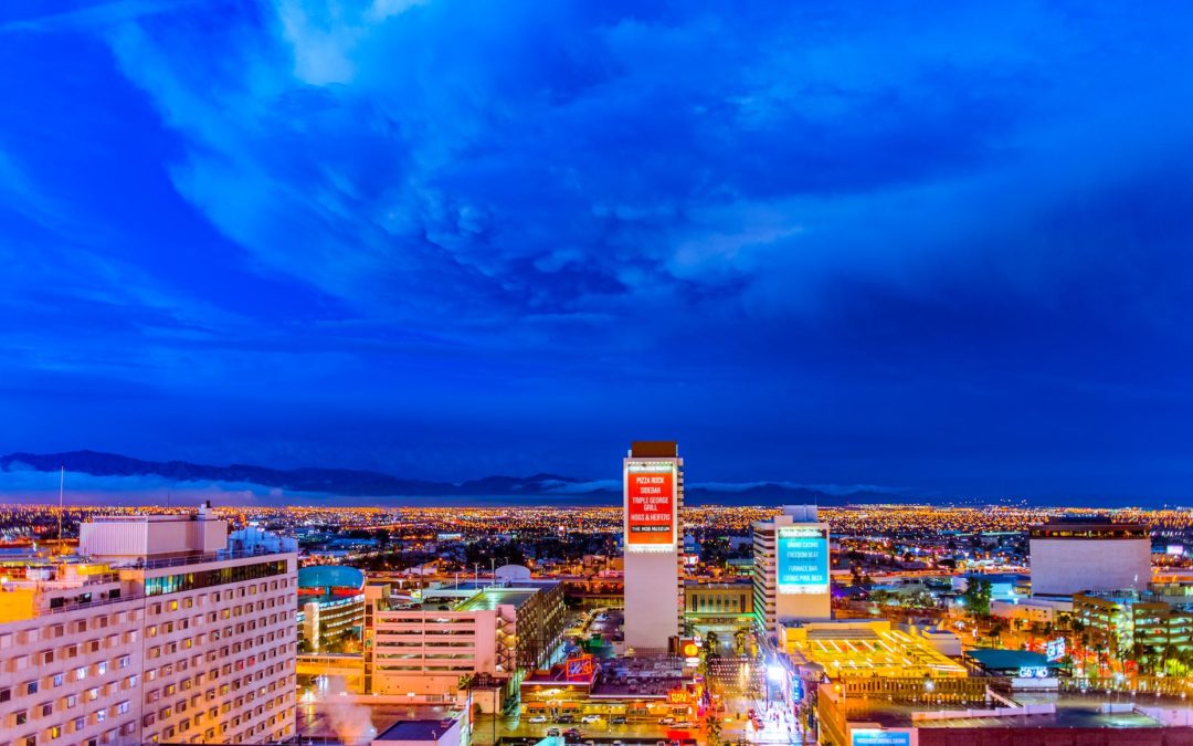 high angle view of city scape